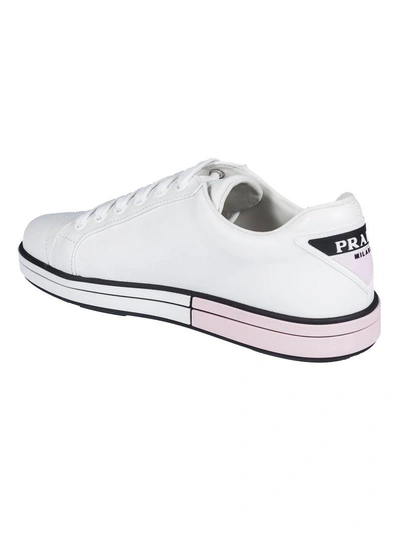 Shop Prada Low-top Sneakers In White-pink