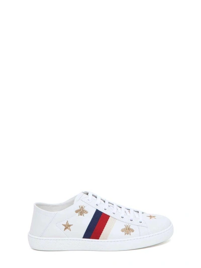 Shop Gucci Ace Low-top Sneaker With Foldable Back In Bianco