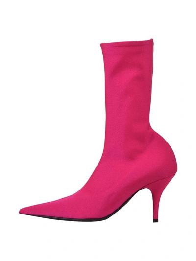 Shop Balenciaga Knife Boots Pink In Fuxia