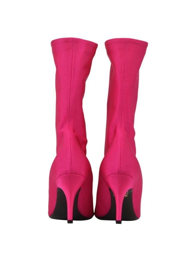 Shop Balenciaga Knife Boots Pink In Fuxia