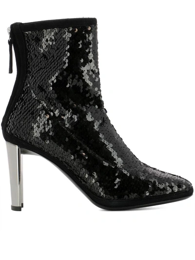 Shop Giuseppe Zanotti Black Leather Heeled Ankle Boots