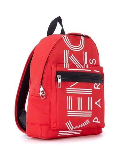 Shop Kenzo In Red And White Nylon Backpack In Rosso