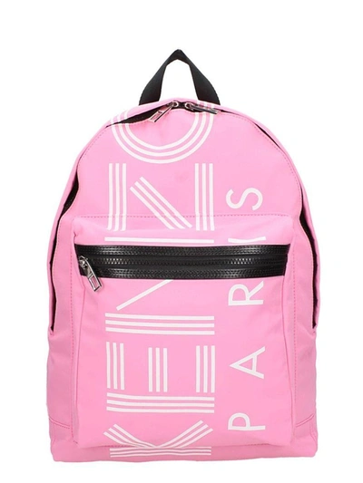 Shop Kenzo Pink Fabric Backpack In Rose-pink
