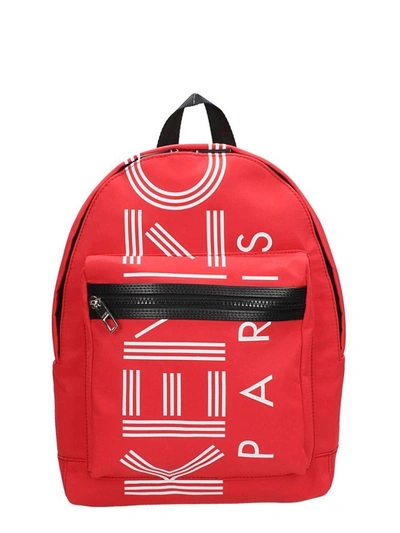 Shop Kenzo Red Fabric Backpack