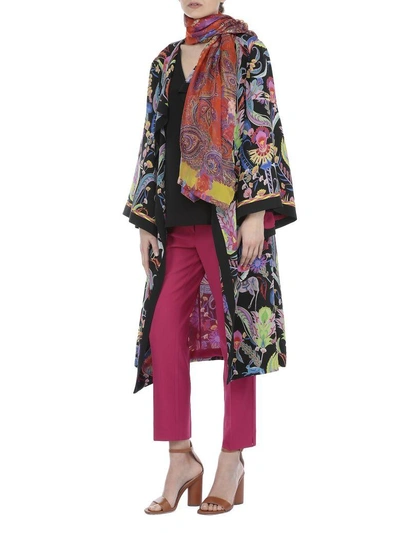 Shop Etro Silk Scarf In Multicolor