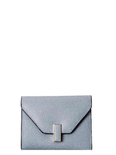 Shop Valextra Light Blue Leather Wallet