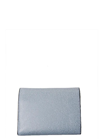 Shop Valextra Light Blue Leather Wallet