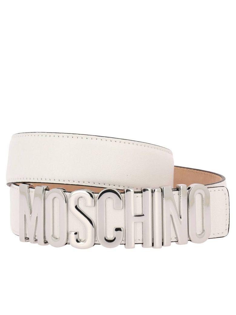 white moschino belt