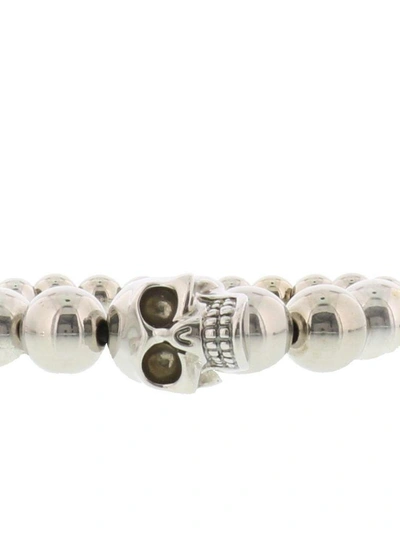 Shop Alexander Mcqueen Skull Ball Bracelet In Silver