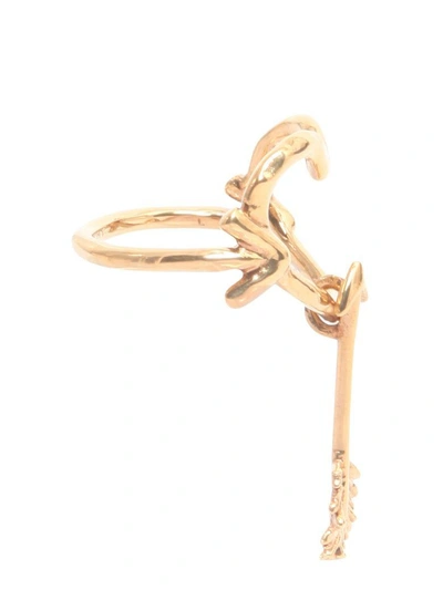 Shop Givenchy Heart And Arrow Ring In Bronzo