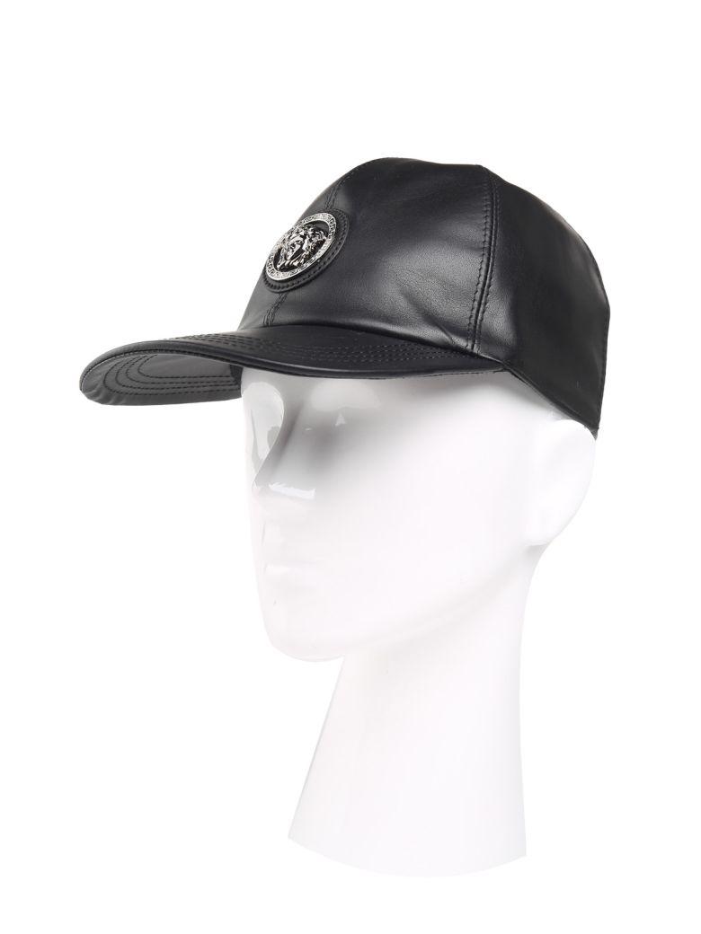 versace leather cap