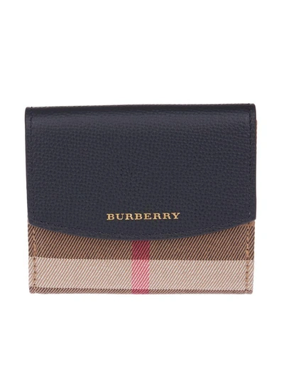 Shop Burberry House Check French Wallet In Nera