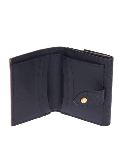 Shop Burberry House Check French Wallet In Nera