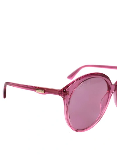 Shop Gucci Oversize Acetate Sunglasses In Fucsia