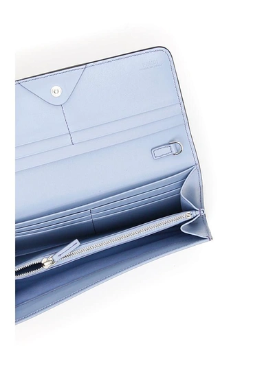 Shop Fendi Leather Rainbow Wallet In Azzurro Sky+mlc+pallceleste