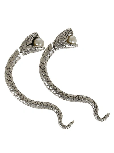 Saint Laurent Snake Steel Earrings In Argento ModeSens