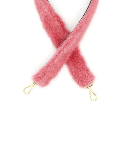 Shop Prada Mink Fur Strap In Roseto|rosa