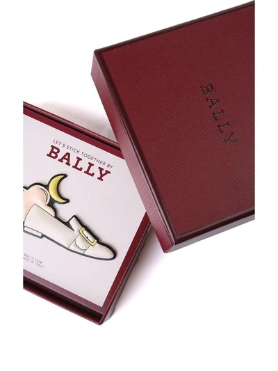 Shop Bally Janelle Cloudy Leather Sticker In Bianco