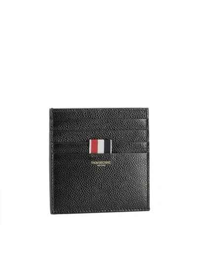 Shop Thom Browne Black Leather Card Holder
