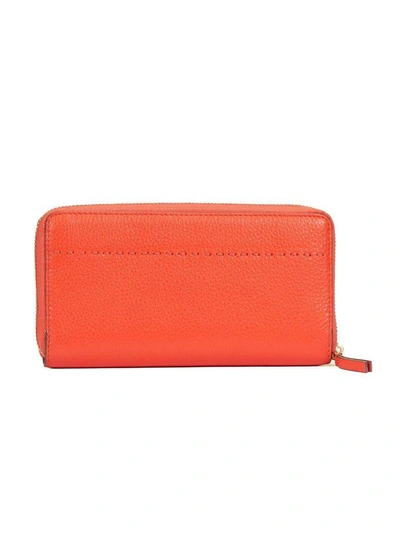 Shop Tory Burch Mcgraw Zip Continental Wallet In Rosso