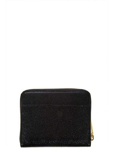 Shop Thom Browne Black Leather Wallet