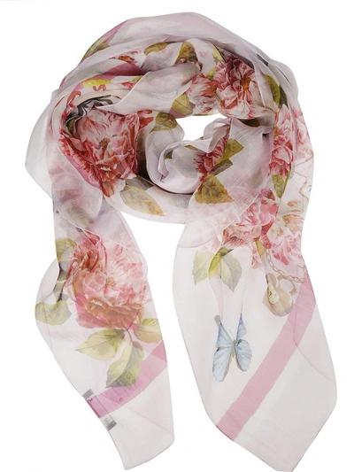 Shop Dolce & Gabbana Floral Butterfly Locked Scarf