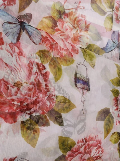 Shop Dolce & Gabbana Floral Butterfly Locked Scarf