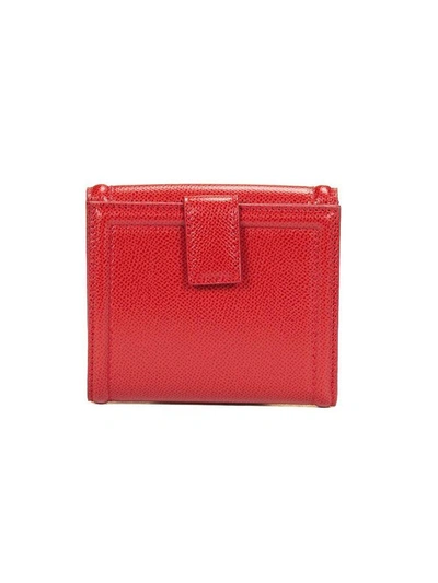 Shop Ferragamo Vara Bow Wallet In Rosso