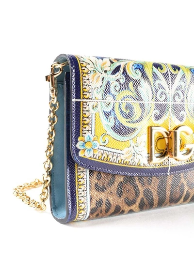 Shop Dolce & Gabbana Printed Dauphine Wallet Bag In Hhileo-maiolica B.blu