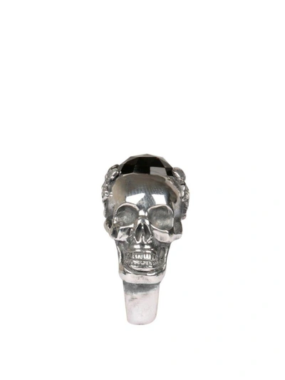 Shop Ugo Cacciatori Double Skull Silver Ring In Argento