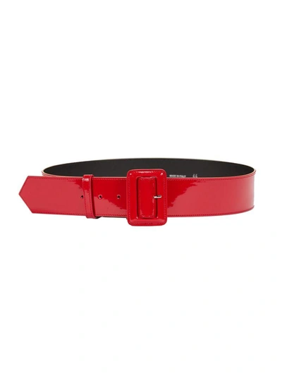 Shop Blugirl Wide Buckle Belt In Rosso