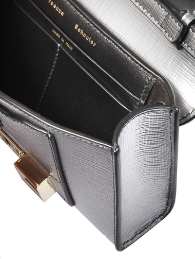 Shop Proenza Schouler Ps11 Wallet With Crossbody Strap In Argento
