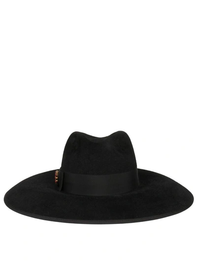 Shop Gucci Felt Wide-brim Hat In Nero