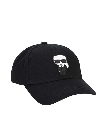 Shop Karl Lagerfeld Iconic Cap In Black