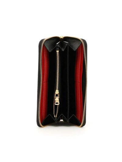 Shop Miu Miu Madras Zip Wallet In Nero-fuoconero