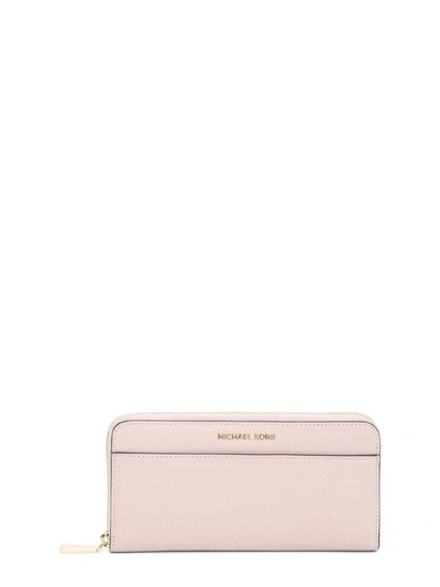 Shop Michael Michael Kors Zip-around Wallet In Rosa