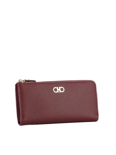 Shop Ferragamo Red Leather Wallet