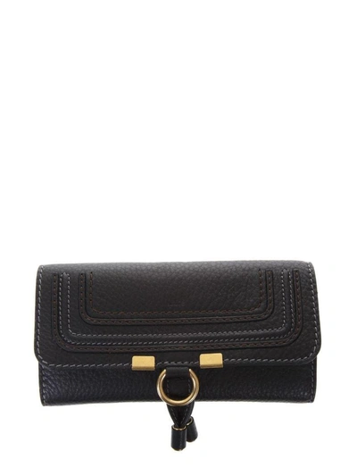 Shop Chloé Marcie Black Grained Leather Wallet