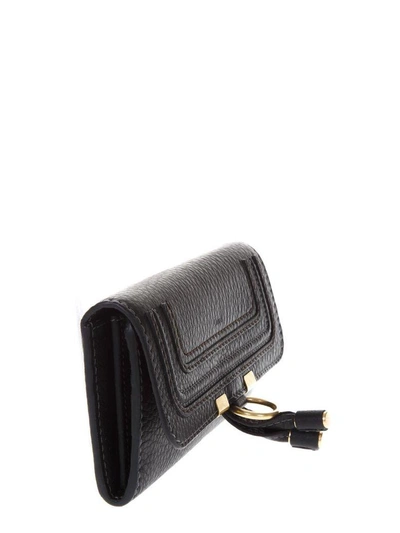 Shop Chloé Marcie Black Grained Leather Wallet