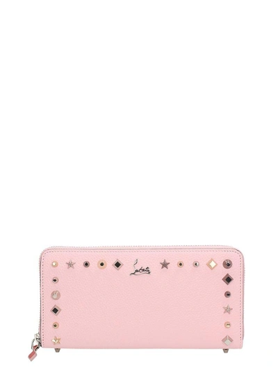 Shop Christian Louboutin Panettone Leather Wallet In Rose-pink