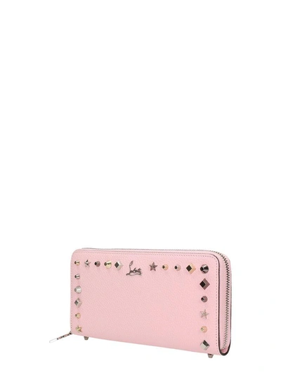 Shop Christian Louboutin Panettone Leather Wallet In Rose-pink