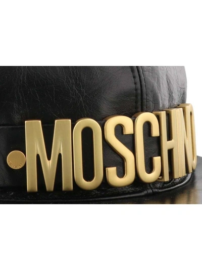 Shop Moschino Baseball Cap In Black-gold
