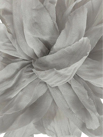 Shop Fabiana Filippi Flower Brooch In Grey
