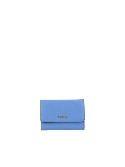 Shop Furla Small Babylon Trifold Wallet In Pale Blue