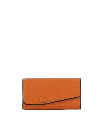 Shop Valextra Orange Leather Key Ring