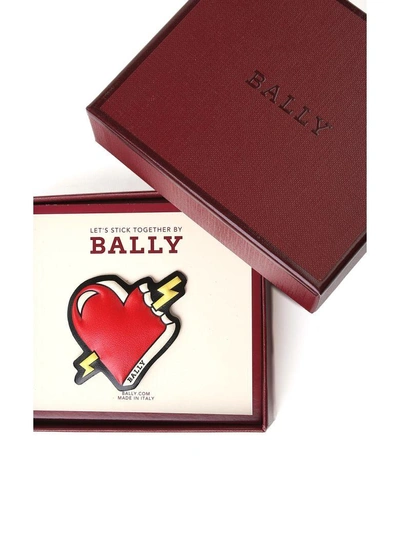 Bally Heart Leather Sticker In Bone | ModeSens
