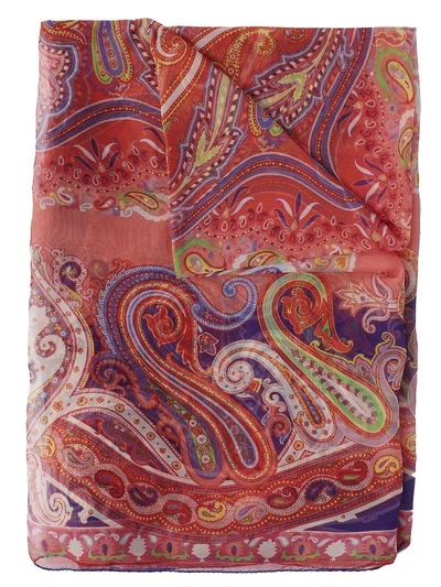 Shop Etro Silk Scarf In Multicolor