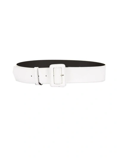 Shop Blugirl Wide Buckle Belt In Bianco