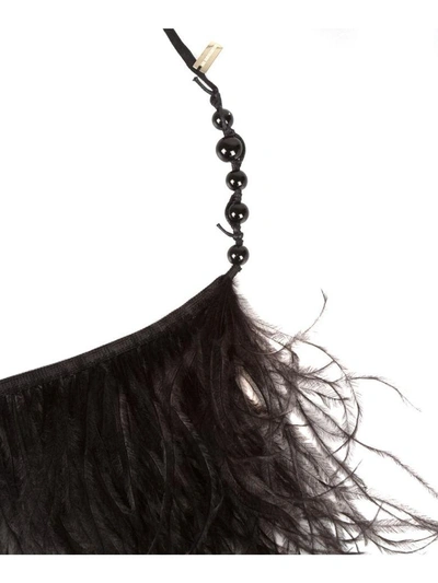 Shop Ann Demeulemeester Ostrich Feathers Necklace In Nero