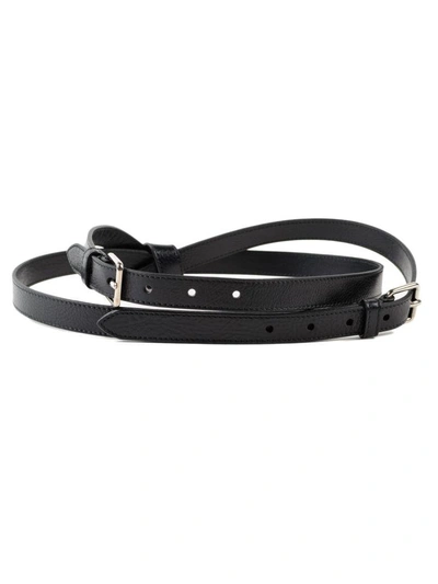 Shop Alexander Mcqueen Double Buckle Knotted Belt In Black